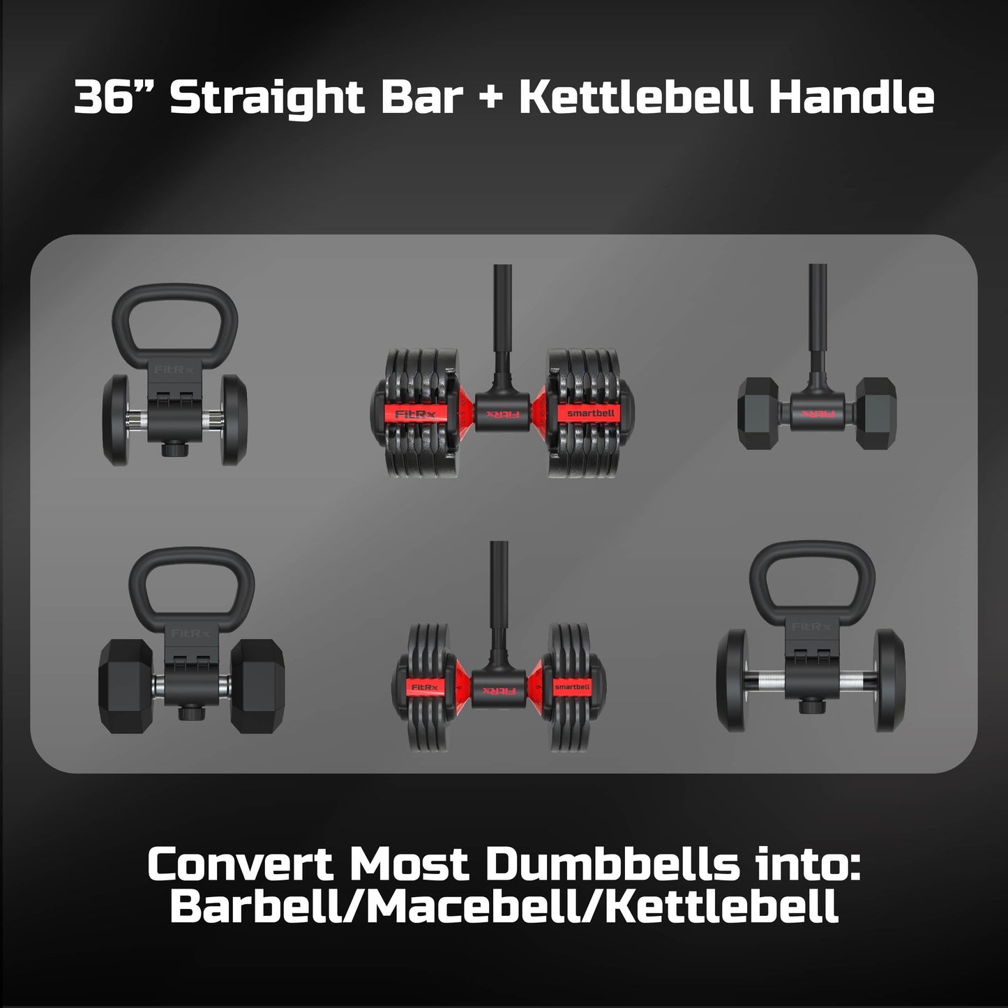 X-Bell System Dumbbells to Barbell Converter, Dumbbell to Curl Bar, Macebell and Kettlebell Handle